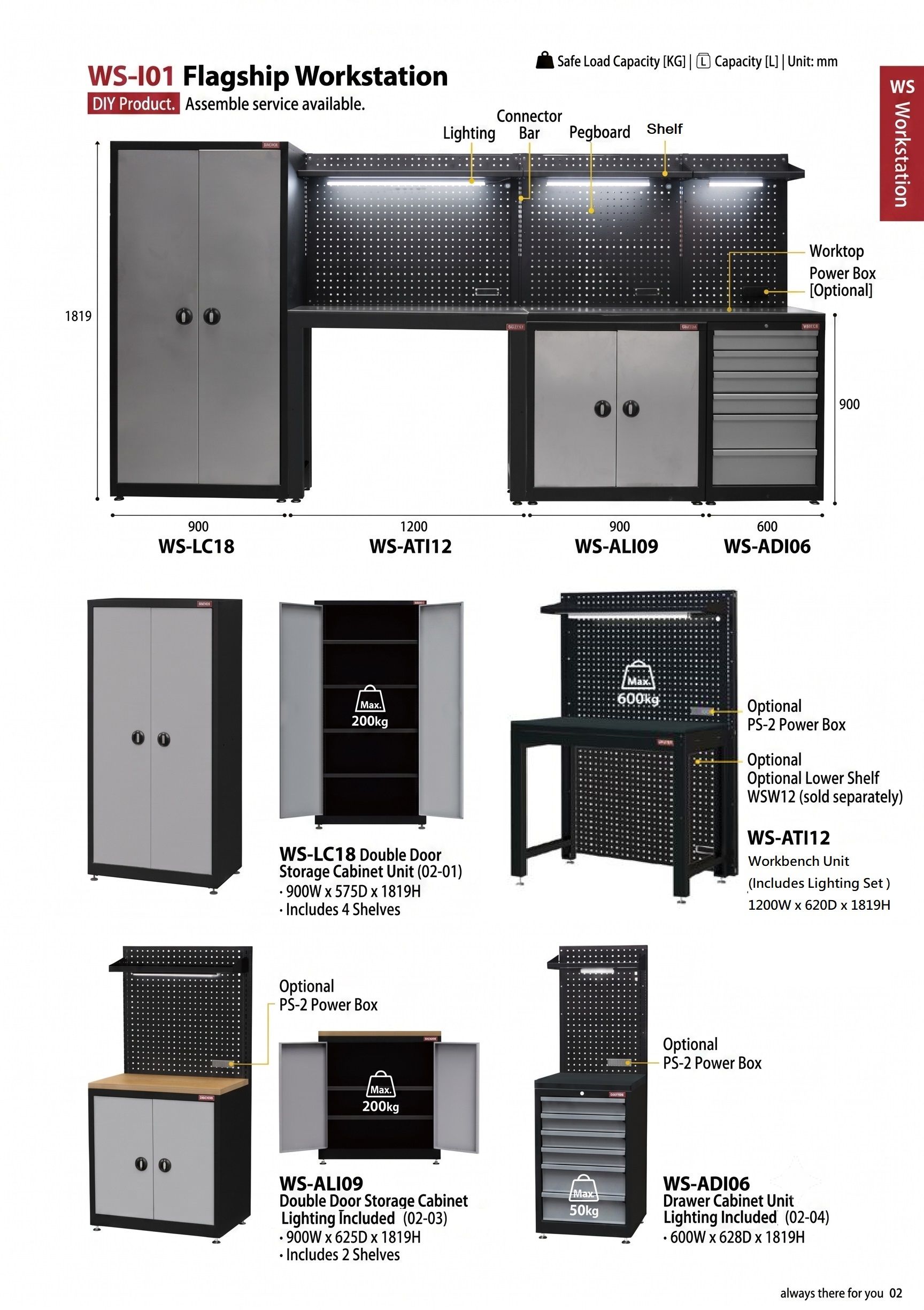 SHUTER WS workstations are an all-in-one tool storage solution.